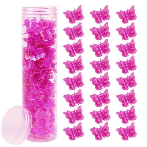 Miniatura 8 de AHONEY - 60 pinzas de mariposa mini para el cabello con caja de brillo, accesorios para el cabello estilo 90s Y2k para niñas y mujeres (Azul)
