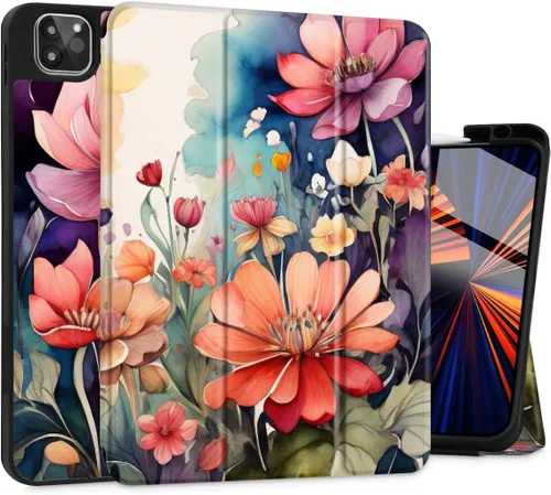 Miniatura 12 de Funda Tuiklol para iPad Pro de 12.9 pulgadas 2022 2021 2020 2018 6th / 5th / 4th / 3rd Gen Built in Pencil Holder Protective Stand Back Cover with
