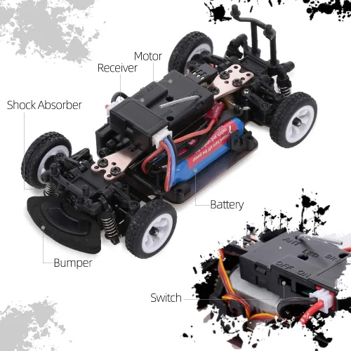 Miniatura 8 de GoolRC WLtoys K989 - Coches de control remoto a escala 1:28 de 2.4 GHz, auto de carreras de alta velocidad 4WD 30KM/H, autos de deriva RC