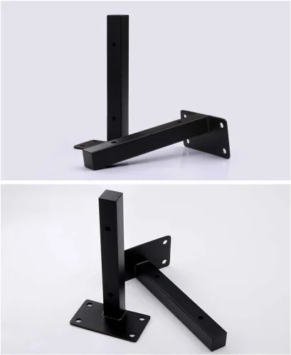 Miniatura 8 de Soporte flotante de tubo de acero inoxidable montado en la pared, juego de 2 soportes para estantes ocultos colgantes, soportes de soporte de ángulo