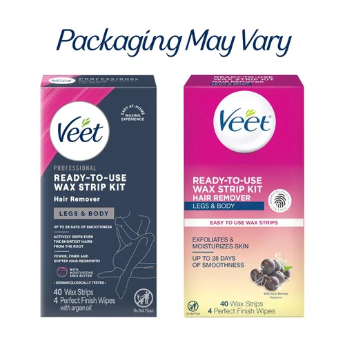 Miniatura 8 de VEET Tiras de cera de azúcar para depilación corporal de mujer, kit de depilación de bikini, púbico, dermatológicamente probado para áreas