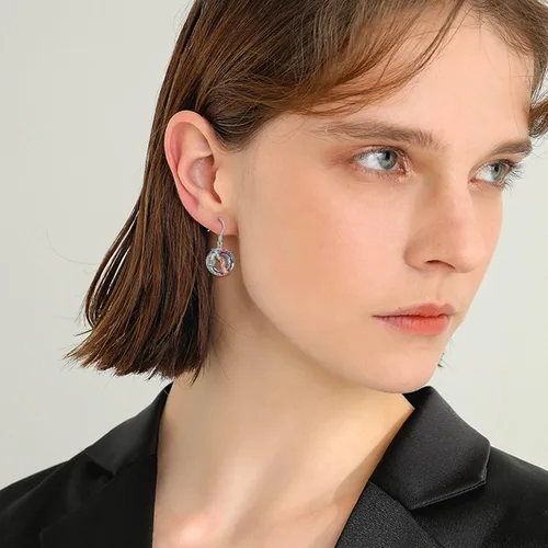 Miniatura 2 de Aretes colgantes de dragónlobobúho, regalos para niñas y mujeres, plata de ley de cristal, niña y árbol de la vida, regalos de joyería