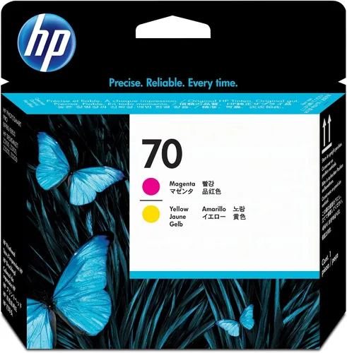 Miniatura 2 de HP 70 cabezales de impresión DesignJet magenta y amarillo (C9406A) para impresoras DesignJet Z5400, Z5200, Z3200, Z3100 y Z2100 de gran formato
