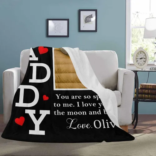Miniatura 3 de Manta personalizada para padre con foto, regalos personalizados para papá, papá, abuelo, papá, cumpleaños, Navidad Papá Estilo 10