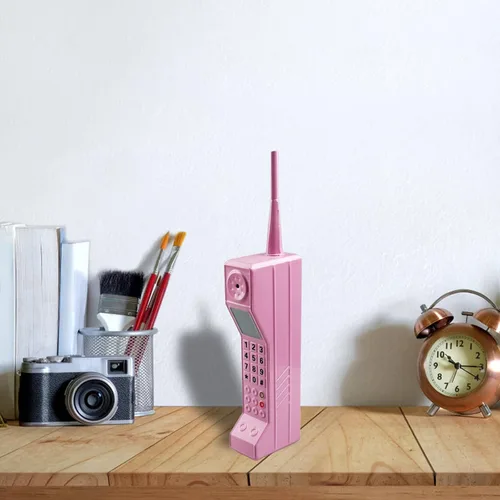 Miniatura 2 de Teléfono celular retro, adorno retro de ladrillo para teléfono celular, adorno de modelo de teléfono celular para decoración del hogar y sala de Rosa