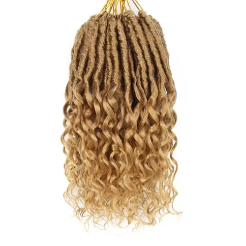 Miniatura 67 de Cabello de ganchillo para mujeres negras Goddess Locs de 14 pulgadas 8 paquetes 613 Locs falsos suaves preenganchados trenzas de ganchillo cabello