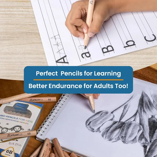 Miniatura 3 de Lápices de aprendizaje para niños pequeños de 2 a 4 años: lápices para niños principiantes, niños pequeños y preescolares, forma de triángulo jumbo