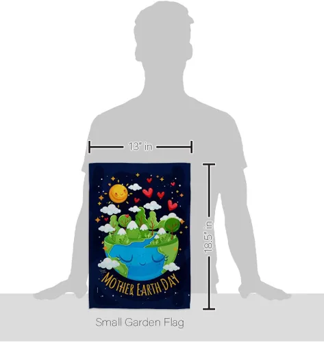 Miniatura 2 de Breeze Decor - Juego de bandera para jardín con soporte de expresión de paz y apoyo a la paz y protección del medio ambiente para decoración