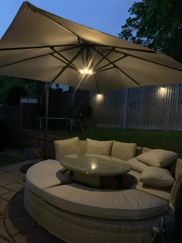 Miniatura 7 de Luz de sombrilla funciona con pilas, 16 luces RGB que cambian de color para sombrilla de patio con control remoto, luces exteriores debajo