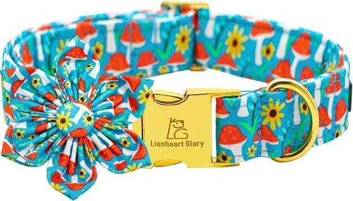 Miniatura 18 de Collares de perro Lionheart glory de Halloween con flores, collar de calavera con flores, collar para mascotas niña y niño, collar de perro flor
