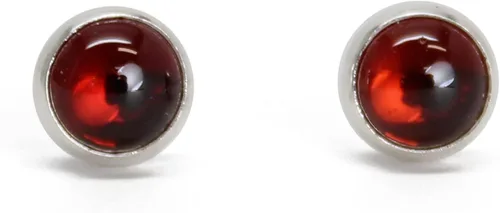 Miniatura 52 de Aretes de tuerca con piedras preciosas para mujeres y niñas, bisel redondo de 0.157 in de plata esterlina 925