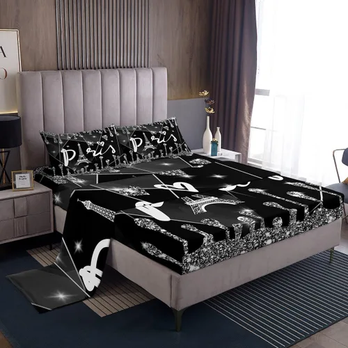 Miniatura 10 de Feelyou Sábanas de cama de lujo para niñas, juego de ropa de cama de lujo para niñas, juego de ropa de cama rosa jade ultra suave decoración