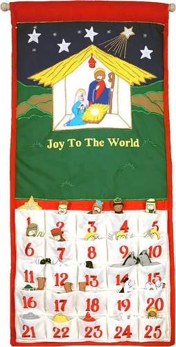 Miniatura 2 de Pockets of Learning Joy To The World - Calendario de adviento tradicional de la natividad, decoración navideña, escena del pesebre de la guardería