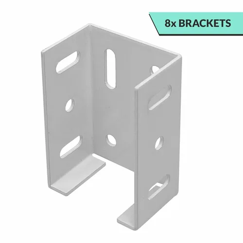 Miniatura 2 de Soporte de valla de aluminio resistente para panel de cercado de vinilo a conexión de poste, reemplazo de metal para soportes de plástico de 2.75