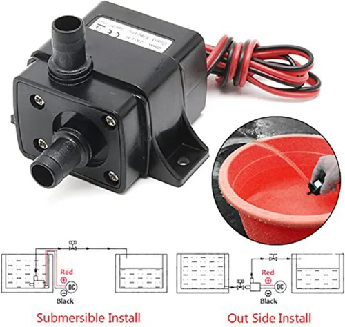 Miniatura 4 de Paquete de 5 bombas de agua sin escobillas de 12 V CC - Bomba ultrasilenciosa de alto flujo de 240L/H 4.2W con cabezal 3M