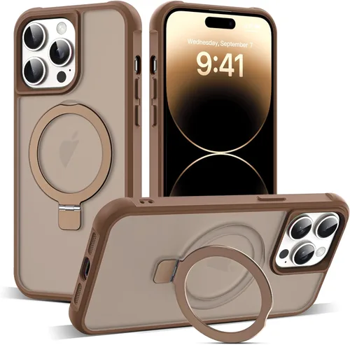 Miniatura 38 de SKYLMW – Funda compatible con iPhone 12 Pro Max y iPhone 13 Pro Max con soporte magnético invisible tipo anillo, fundas translúcidas para teléfonos