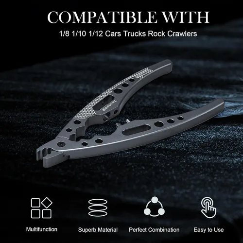 Miniatura 6 de GOUPRC Alicates de cabeza de bola multifunción de aleación de aluminio, alicates de tornillo con llave amortiguadora para camión de automóvil RC 1/8