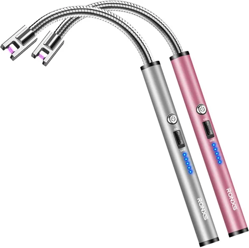 Miniatura 13 de RONXS Encendedores de velas, encendedor eléctrico largo recargable USB con pantalla de batería LED, encendedor de arco de plasma de cuello flexible