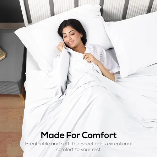 Miniatura 7 de Utopia Bedding Juego de sábanas tamaño individual – Sábanas de punto de jersey de 3 piezas – Algodón – Sábanas elásticas suaves (individual, blanco)