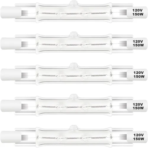 Miniatura 10 de Bombillas Halógenas R7S 300W Regulables 120V 118mm T3 Tipo J Foco Reflector con Larga Vida, 2700K Luz Blanca Cálida Lineal de Doble Extremo