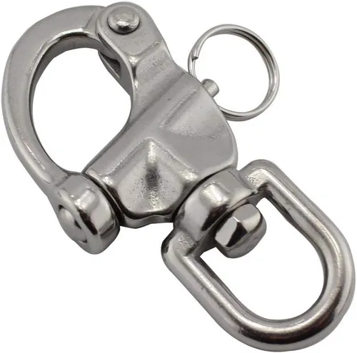 Miniatura 3 de NRC&XRC Par de clip de acero inoxidable marino con grillete giratorio de liberación rápida de liberación rápida 2-3/4" PLATA