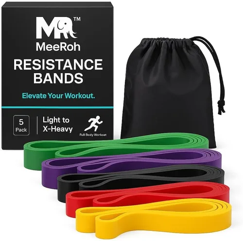 Miniatura 4 de MeeRoh Banda de asistencia para dominadas – Banda de resistencia resistente para dominadas – Equipo de calistenia de primera calidad para gimnasio