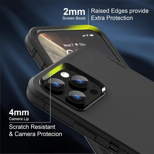 Miniatura 2 de Sansunto Funda para iPhone 13 Pro, doble capa de protección de cuerpo completo para hombres y mujeres, funda de goma de silicona no incorporada