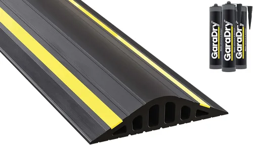 Kit de umbral de barrera de inundación para puerta de garaje de 1 ½ pulgadas de alto (18 pies 3 pulgadas), PVC flexible, kit completo incluye 3