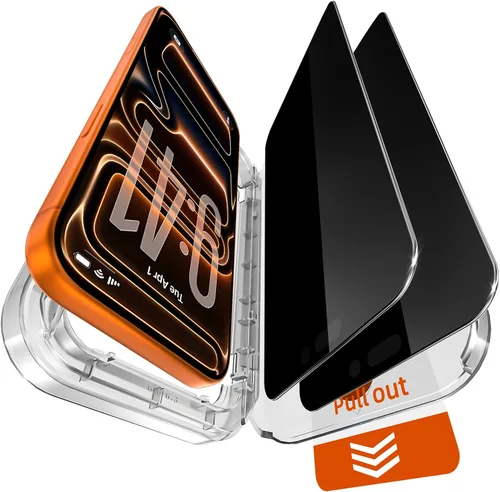 Miniatura 14 de X-it Protector de pantalla de privacidad compatible con iPhone 17 Pro [9H+ grado militar a prueba de roturas y 100% antiespía], vidrio templado