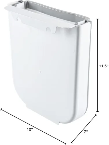 Miniatura 11 de Restaurantware RW Base - Cubo de basura plegable de 11.4 x 10 x 7.1 pulgadas, 1 bote de basura plegable, con ranura en forma de U, color gris, placa