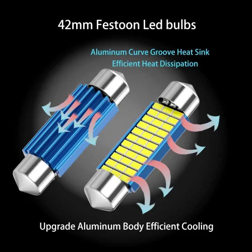 Miniatura 5 de 578 Festoon - Bombilla LED de 1.654 in, 1.614 in, 1.65 pulgadas, Festoon DE3425 DE3423 211-2, 12 V, 33SMD, luz blanca de 1.654 in, bombillas LED
