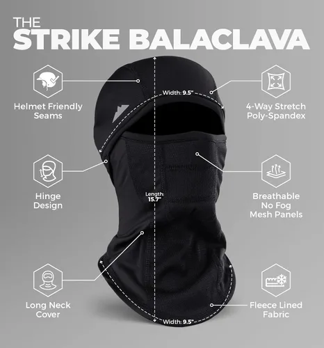 Miniatura 3 de Pasamontañas con máscara de esquí - Máscara facial de invierno para hombres y mujeres - Equipo para climas fríos para esquí, snowboard y motocicleta