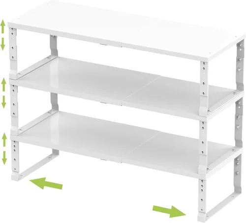 Miniatura 11 de Jojocross Organizador de estante de especias apilable y expandible para gabinete de cocina, estante de mostrador ajustable, encimera, despensa, 1