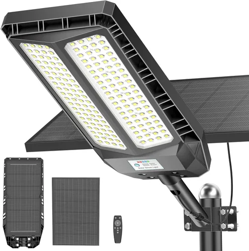 Miniatura 9 de Deepn Luces solares para exteriores, 8000 W, luces solares para exteriores, impermeables, para el anochecer hasta el amanecer, luz de inundación LED
