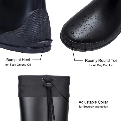 Miniatura 3 de Botas de lluvia de media pantorrilla para mujer, con cuello Muck botas, ultra ligeras, portátiles para jardín