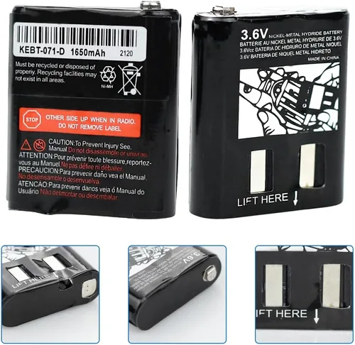 Miniatura 6 de Paquete de 2 baterías recargables de radio bidireccional de 3.6 V 1650 mAh para Motorola 53615 KEBT-071A KEBT-071B KEBT-071C KEBT-071D Talkabout