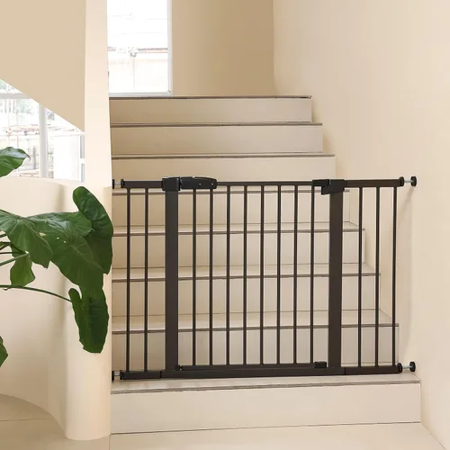 Miniatura 10 de Puerta de seguridad para bebés y mascotas de 29"-57", puerta de metal de 30" de alto con paso para puertas y escaleras, fácil de abrir con una sola