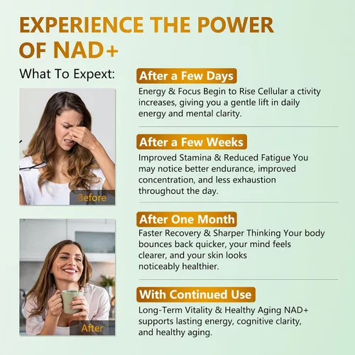 Miniatura 5 de Suplemento NAD 1500mg - NAD+ Liposomal Nicotinamida Ribósido con Resveratrol, NAD Plus Potenciador - Apoyo para la Salud Celular, Resistencia