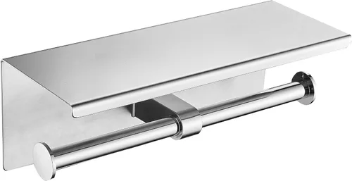 Miniatura 10 de Soporte de papel higiénico empotrado, soporte de pared de metal negro para rollo de papel higiénico para baño, diseño duradero y resistente que