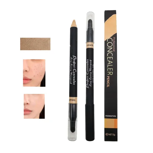 Miniatura 7 de AKARY Face 2 en 1 de doble cara para cejas y corrector en barra iluminadora, base impermeable para ojeras y puntos negros, lápiz corrector