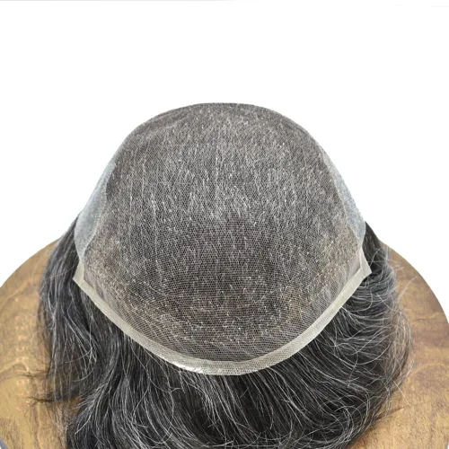 Miniatura 4 de Toupee para hombres Cabello humano real suave suizo encaje sistema de reemplazo de pelo para hombre Toupee sistema de pelo postizo para hombres