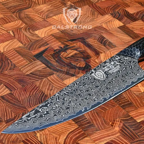 Miniatura 8 de Dalstrong Cuchillo de chef de 8 pulgadas - Serie Scorpion - Acero V12 Ultra™ japonés exclusivo - Damasco negro - Mango de resina negra y roja