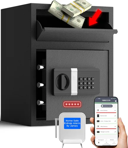 Miniatura 14 de FORFEND - Cajas Fuertes Inteligentes para el Hogar Desbloqueo/Alarma por App de Caja Fuerte WiFi Control por Voz, Alarma SOS de Secuestro
