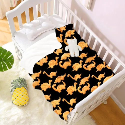 Miniatura 2 de Manta ligera de franela de dinosaurio de nuggets de pollo, regalos para niñas y mujeres en todas las estaciones, para cama, sofá, 30 x 40 pulgadas