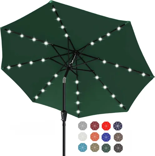 Miniatura 14 de ABCCANOPY Sombrillas solares duraderas para patio con 32 luces LED de 7.5 pies (beige claro)