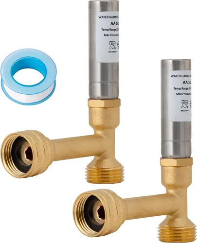 Miniatura 9 de SUNGATOR Amortiguador de martillo de agua para lavadora, 3/4 Pulgadas MHT x 3/4 Pulgadas FHT, Amortiguador de martillo de agua recto de acero