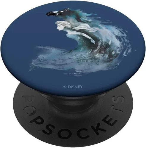 Disney Frozen 2 Elsa acuarela caballo pintado retrato PopSockets agarre y soporte para teléfonos y tabletas, Negro
