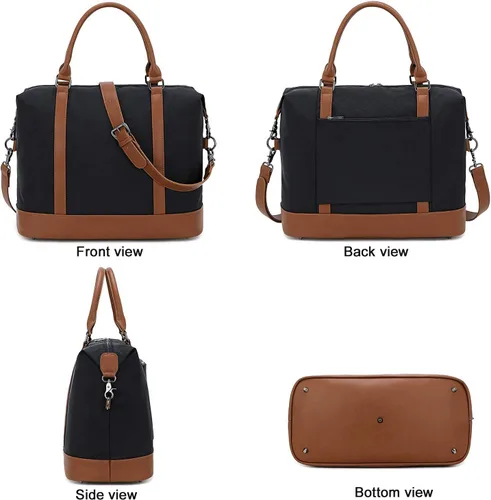 Miniatura 8 de CAMTOP- Bolso de viaje para mujer, de lona, para equipaje de mano, negro, (Black -1)), 6050