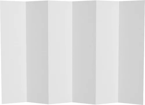 Pantalla plegable temporal de cartón blanco de 6 pies de alto, 6 paneles