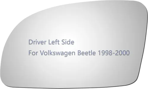 Miniatura 6 de JZSUPER Espejo lateral de cristal para Volkswagen Beetle Driver 2001-2010, lado izquierdo plano, incluye adhesivo (cristal de espejo sin remolque)